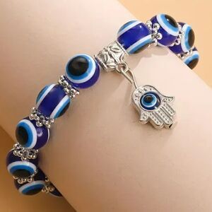 Evil eye bracelet women's beaded hand new e17‎